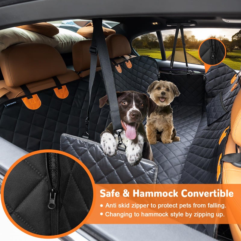 URPOWER Dog Car Seat Cover for Pets 100% Waterproof Seat Cover Hammock 600D Heavy Duty Scratch Proof Nonslip Durable Soft Back Seat Covers for Cars Trucks and SUVs - Image 2